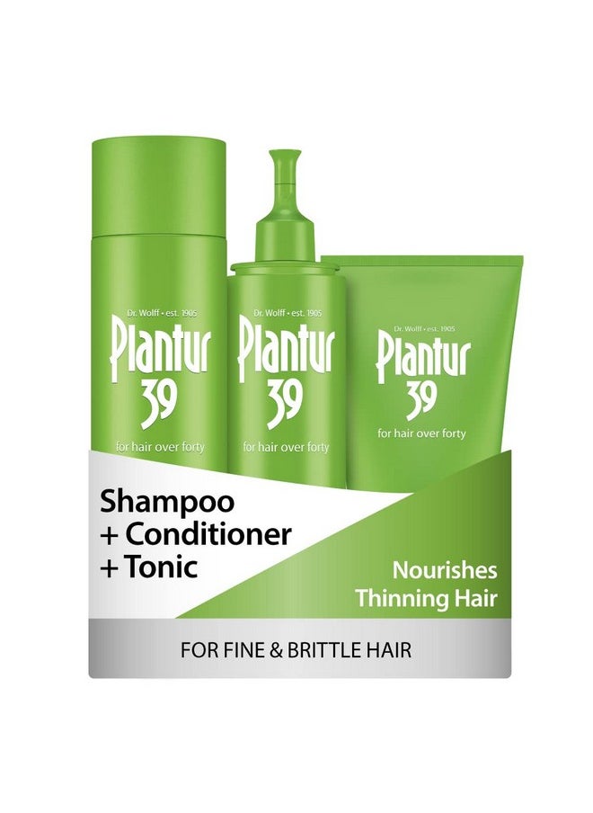 Plantur 39 - Plantur 39 Phyto Caffeine Women's 3 Step System for Fine, Thinning Natural Hair Growth - Shampoo, Conditioner, Tonic - Image 1