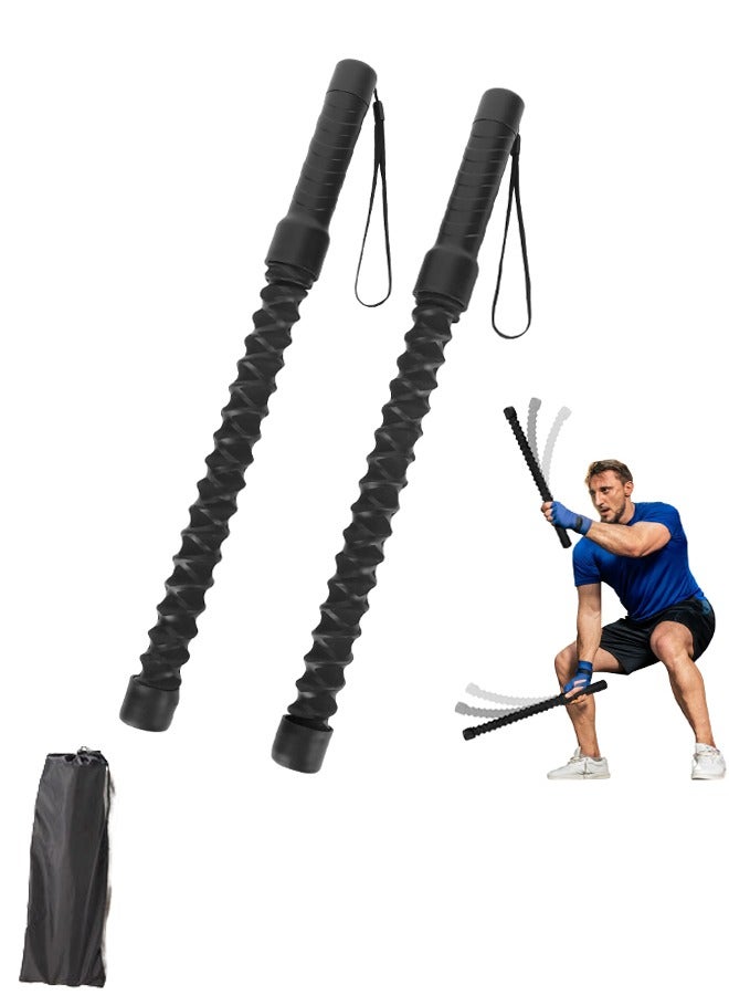 Ropeless Battle Ropes for Home Gym, Weighted Battle Rope, Black Workout Ropes for Working Out, Fitness Heavy Rope for Exercise Training Rope for Home Workout - 2PCS - Image 1