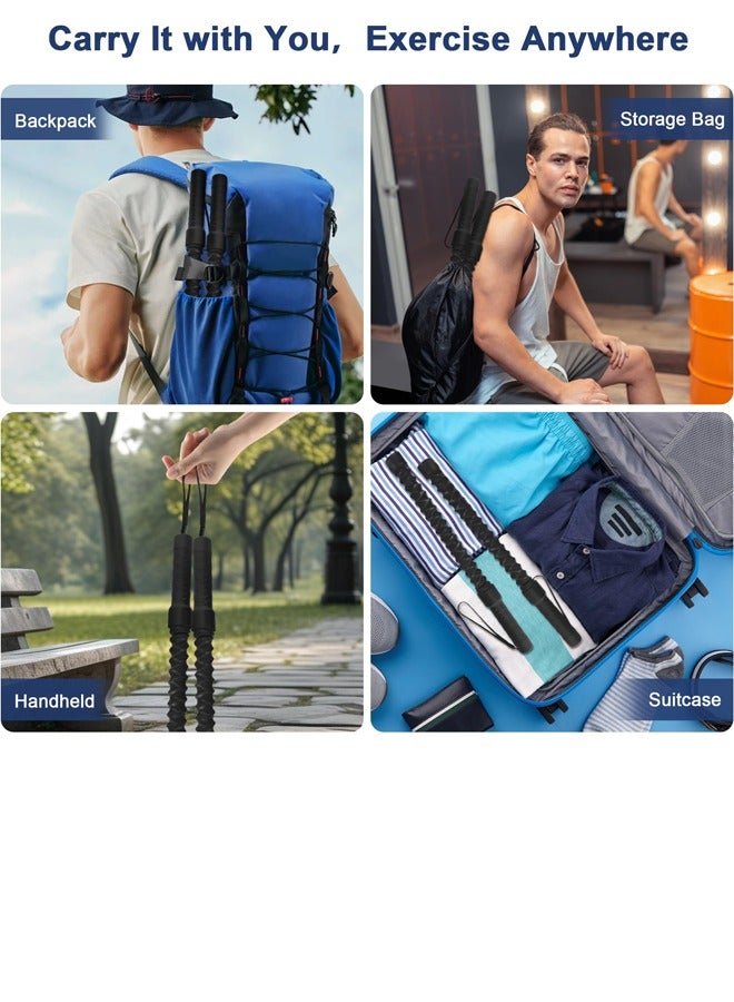 Ropeless Battle Ropes for Home Gym, Weighted Battle Rope, Black Workout Ropes for Working Out, Fitness Heavy Rope for Exercise Training Rope for Home Workout - 2PCS - Image 5