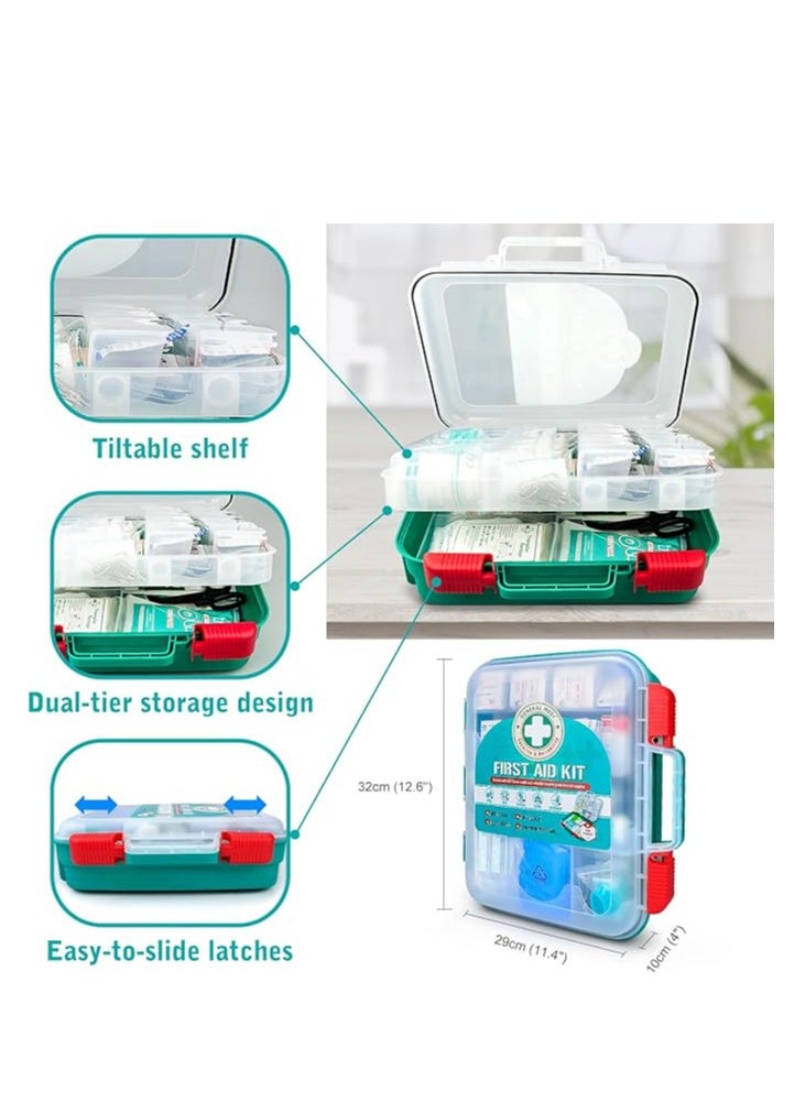 General Medi - General Medi 420 Pieces Professional First Aid Kit - HardCase First Aid Box - Contains Premium Medical Supplies for Travel, Home, Office, Vehicle, Camping, Workplace & Outdoor - Image 1