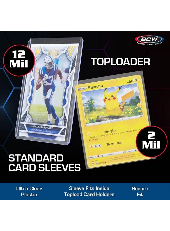 BCW 500 Count Card Sleeve and Toploader Combo Pack | Premium Rigid PVC Toploaders and Acid-Free Polypropylene Penny Sleeves | Great for Football, Baseball, Magic The Gathering, Pokemon, etc - Image 5
