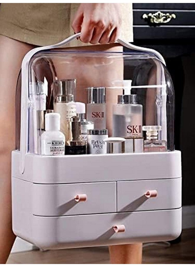 Kwena Desktop Acrylic & ABS Plastic Dust-proof Makeup Cosmetic Storage Organizer Drawer Box For Display Case with Handle For Bathroom, Dressing, Bed room, Lipstick holder - Image 2