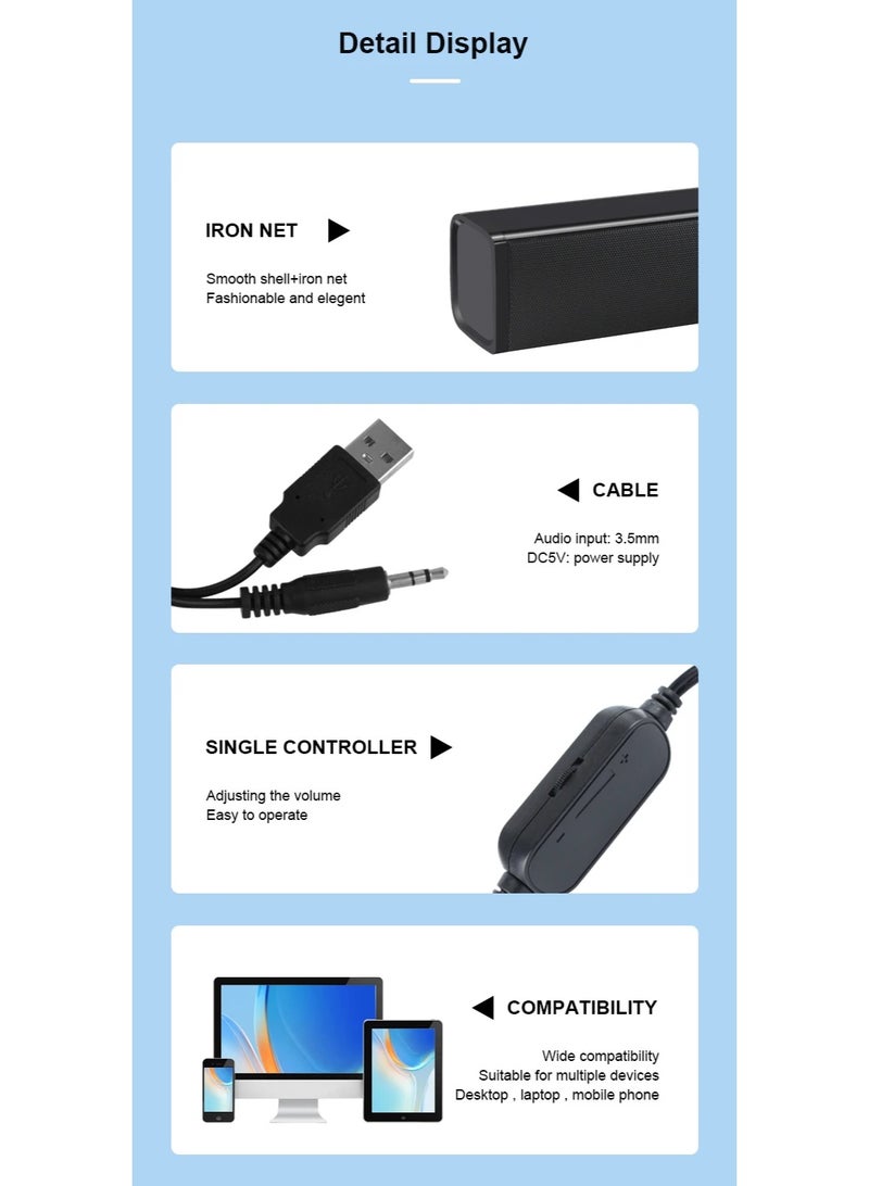 Kisonli L-650 USB Stereo Speaker – Clear Performance in Elegant Design - Image 3