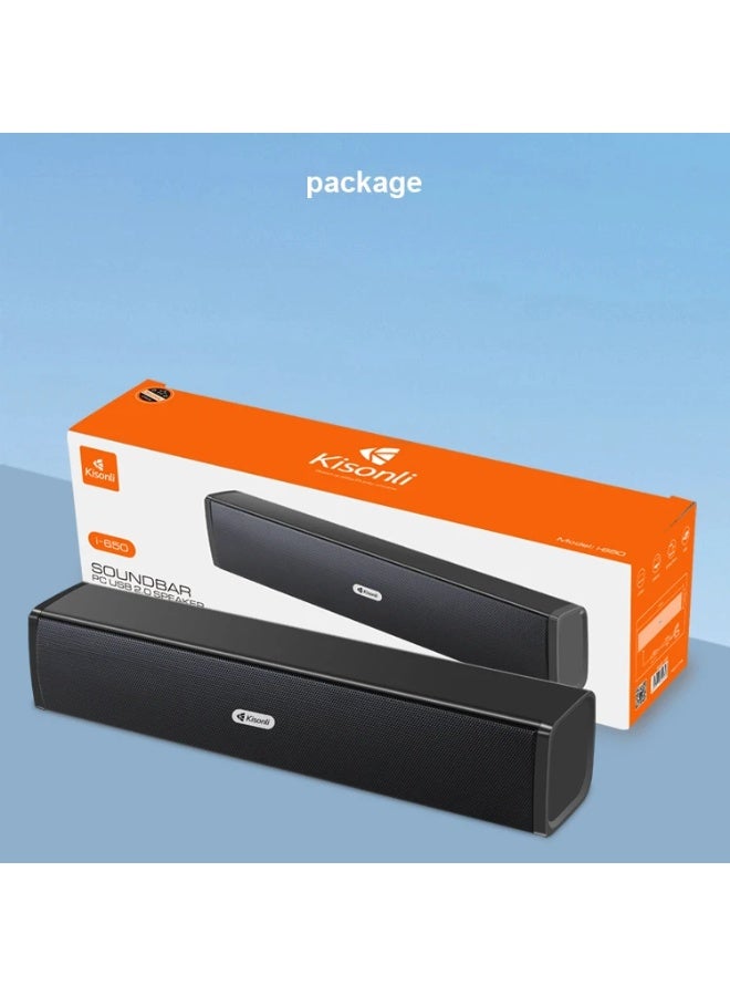 Kisonli L-650 USB Stereo Speaker – Clear Performance in Elegant Design - Image 4