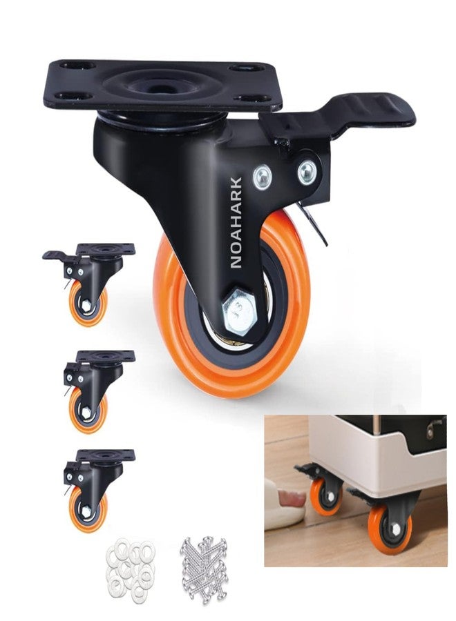 NOAHARK 2" Furniture Caster Wheel | Heavy Duty upto 700lbs Castor Wheel | 360 Degree Rotating and Moving Caster Wheels Suitable for Sofa, Bed, Chairs, Tables, Cabinets etc (Pack of 4, 2 Inch) - Image 1
