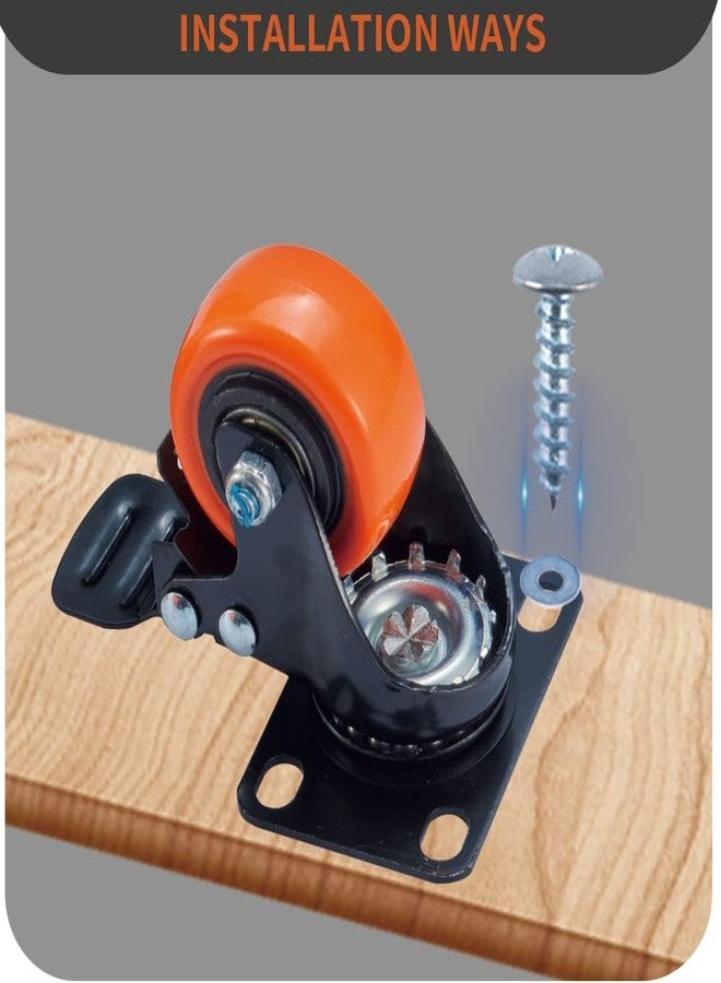 NOAHARK 2" Furniture Caster Wheel | Heavy Duty upto 700lbs Castor Wheel | 360 Degree Rotating and Moving Caster Wheels Suitable for Sofa, Bed, Chairs, Tables, Cabinets etc (Pack of 4, 2 Inch) - Image 4