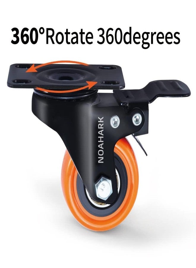 NOAHARK 2" Furniture Caster Wheel | Heavy Duty upto 700lbs Castor Wheel | 360 Degree Rotating and Moving Caster Wheels Suitable for Sofa, Bed, Chairs, Tables, Cabinets etc (Pack of 4, 2 Inch) - Image 2
