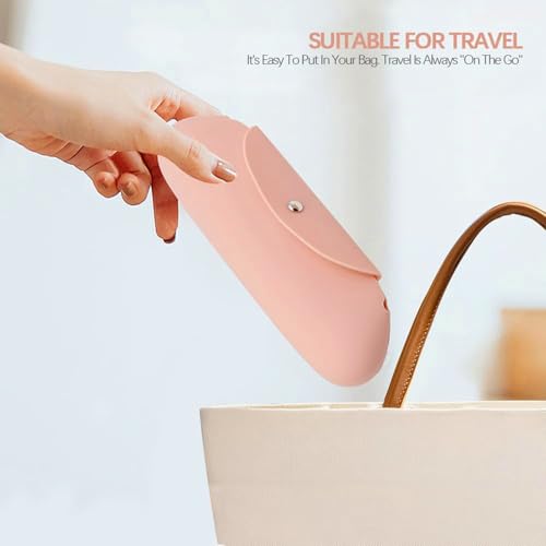 INOVERA (LABEL) Silicone Large Makeup Brush Holder - Cosmetic Face Brushes Pouch - Magnetic Anti-Fall Out, Sleek and Soft Makeup Tools Organizer for Travel (Rose Gold) - Image 5