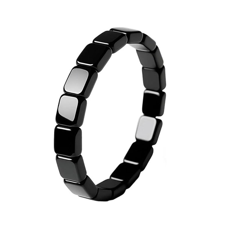 TACBSP Hematite Bracelet for Men Natural Stone Hematite Bracelet Black Stretch Beaded Bracelet Reclaim Your Confidence Male Energy Inspirational Jewelry Gifts 1Pcs - Image 3