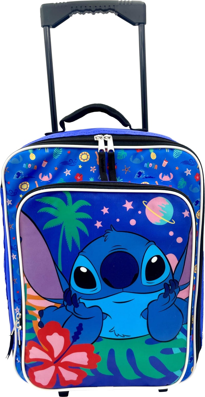 Fast Forward Kid's License 16" Soft Side Wheeled Pilot Case- Rolling Luggage (Stitch) - Image 1
