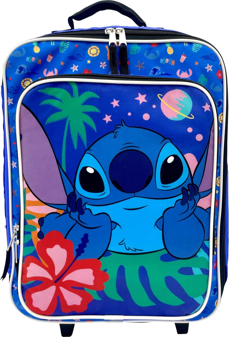 Fast Forward Kid's License 16" Soft Side Wheeled Pilot Case- Rolling Luggage (Stitch) - Image 2
