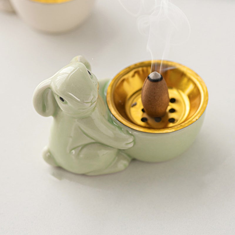2pcs Statue Incense Holder Incense Burner Indoor Incense Cone Holder Handicraft Decoration - Image 5