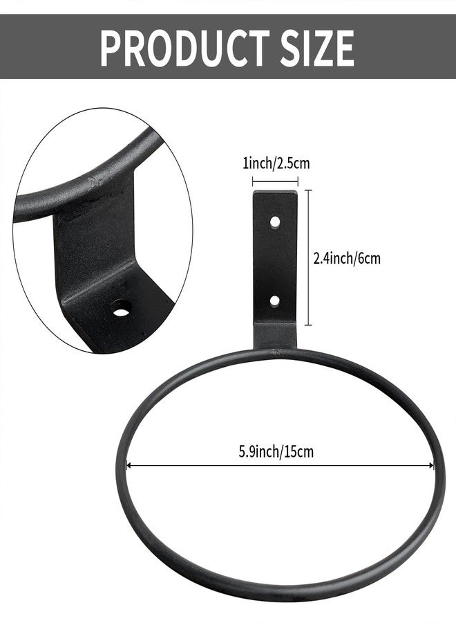 Neiteli 6 Inch Plant Holder Ring,6 Pack Flower Pot Holder Ring Plant Hanger,Wall Mounted Metal Planter Hanger,Black Wall Mount Plant Holder - Image 2