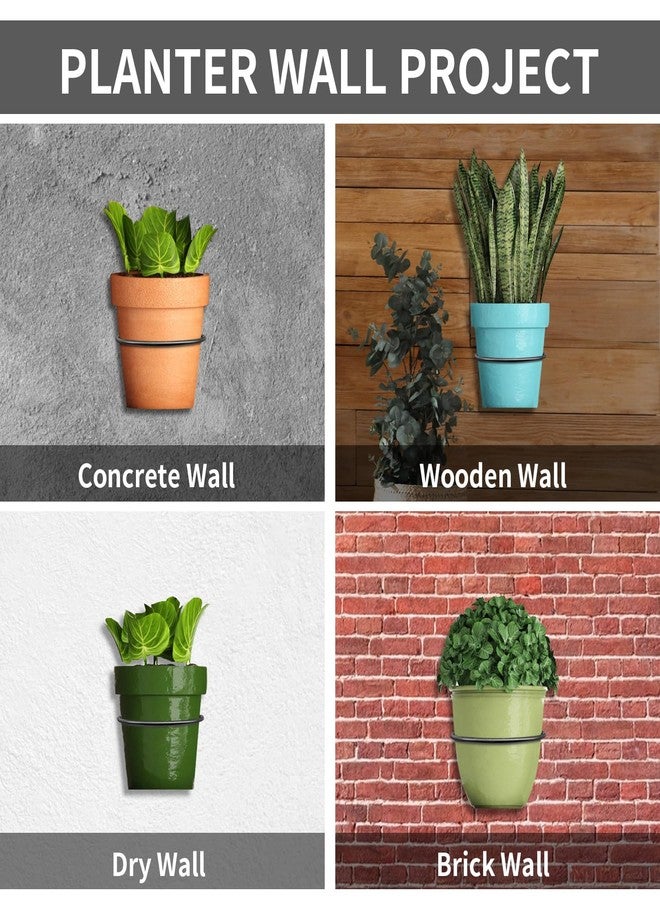 Neiteli 6 Inch Plant Holder Ring,6 Pack Flower Pot Holder Ring Plant Hanger,Wall Mounted Metal Planter Hanger,Black Wall Mount Plant Holder - Image 3