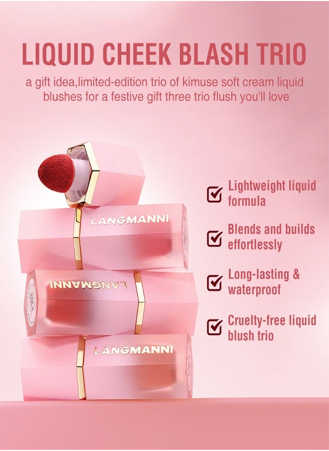 LANGMANNI - Natural Color Liquid Blush,Smoothing and Brightening,Long-Lasting Makeup No.105 Hush Hush - Image 1