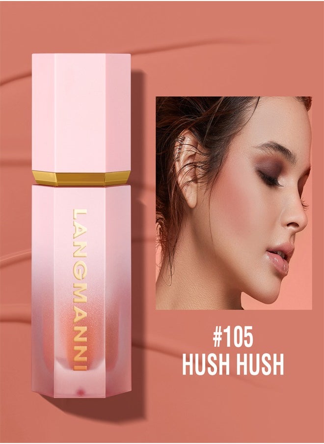 LANGMANNI - Natural Color Liquid Blush,Smoothing and Brightening,Long-Lasting Makeup No.105 Hush Hush - Image 1