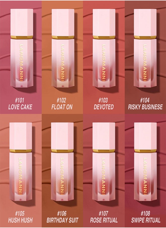 LANGMANNI - Natural Color Liquid Blush,Smoothing and Brightening,Long-Lasting Makeup No.105 Hush Hush - Image 1