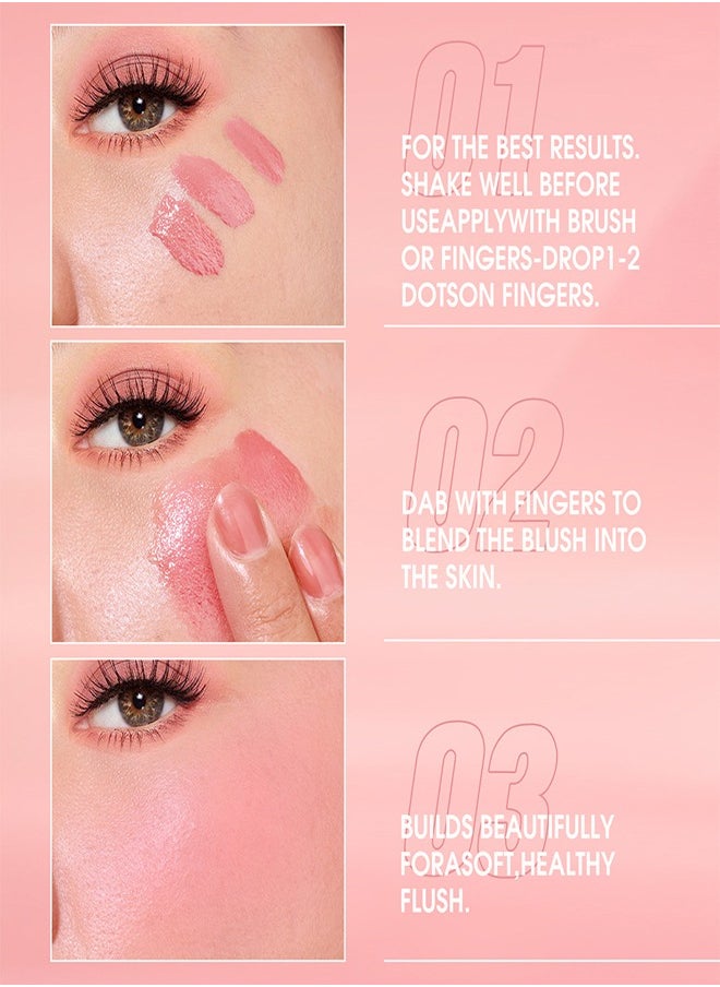 LANGMANNI - Natural Color Liquid Blush,Smoothing and Brightening,Long-Lasting Makeup No.105 Hush Hush - Image 1