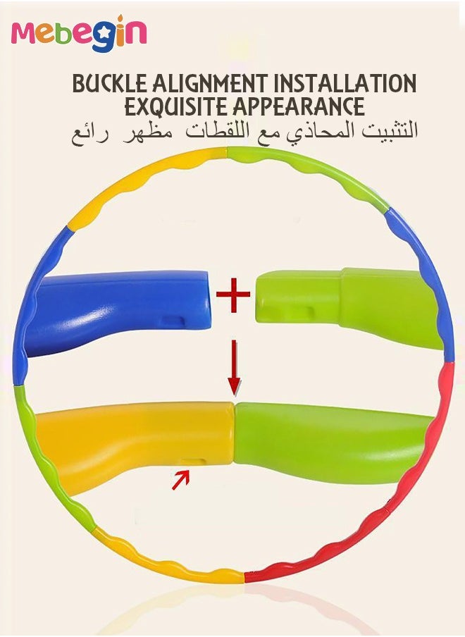 MEBEGIN Kids Hoola Hoop Detachable & Size Adjustable Professional Weighted Colorful Hoola Hoop Rings for Kids  - Image 3