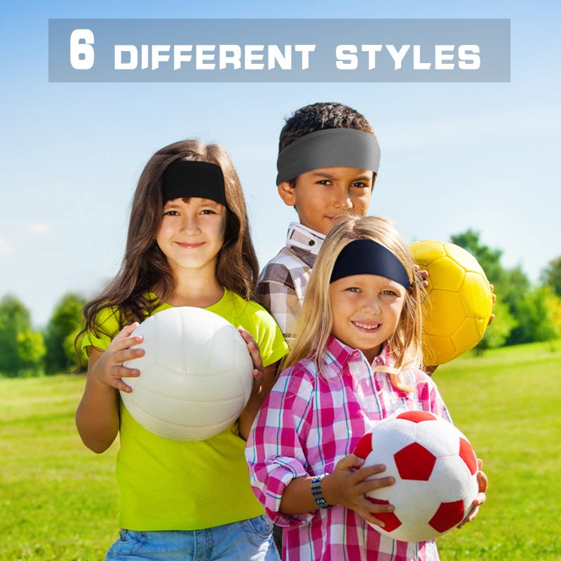 Deekin 6 Pcs Athletic Headbands for Kids - Boys Football Sweatbands, Sweat Absorbing Elastic Hairbands (Camouflage Color) - Image 5