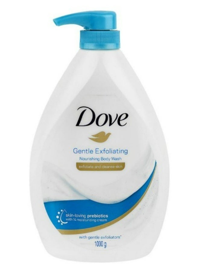 Dove Gentle Exfoliating Nourishing Body Wash With ¼ Moisturizing Cream & Skin-Loving Prebiotics For Smooth Healthy Skin 1000g