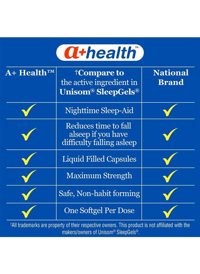 a+health Nighttime Sleep Aid Diphenhydramine 50 mg Softgels Maximum Strength, 160 Count  - Image 3