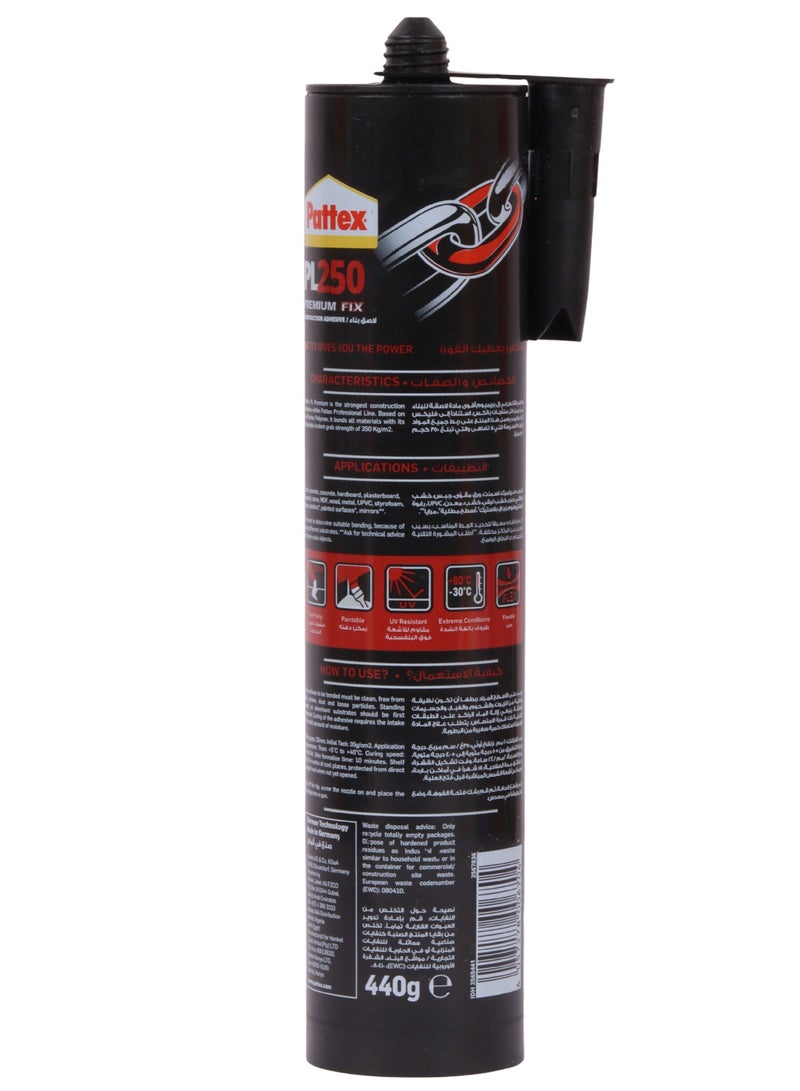 Pattex High Strength Construction Adhesive for All Materials – Solvent-Free and Moisture Resistant – 440g - Image 2