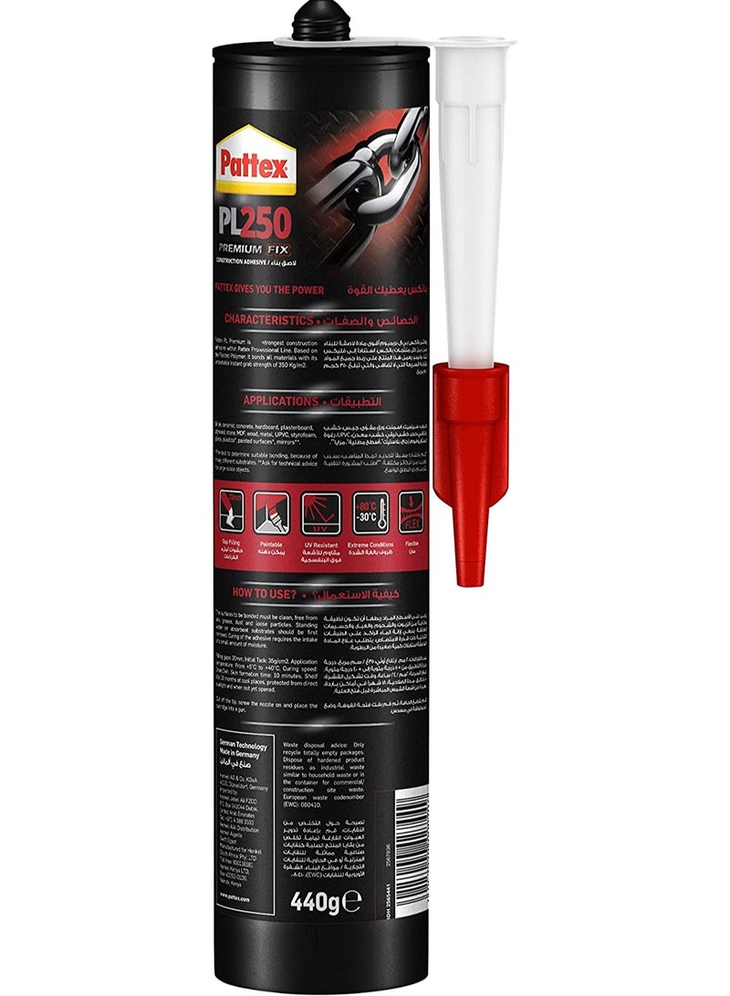 Pattex High Strength Construction Adhesive for All Materials – Solvent-Free and Moisture Resistant – 440g - Image 4