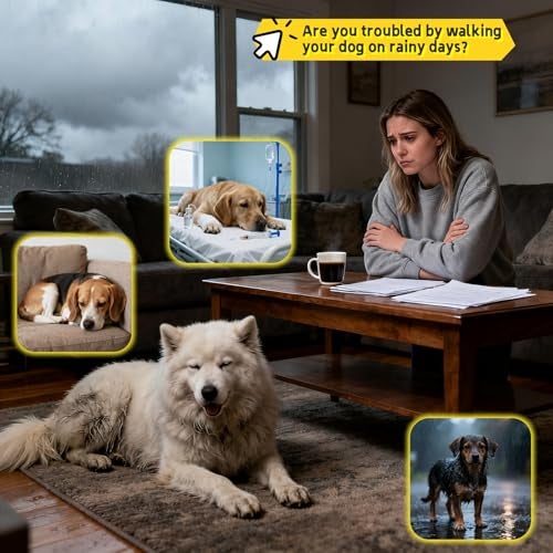 RyanDesign Clear Dog Raincoat, Transparent PVC Cape Style Pet Rain Jacket with Hidden Leash Hole, Adjustable Double Buckle for Small Dogs (Yellow, Medium) - Image 3