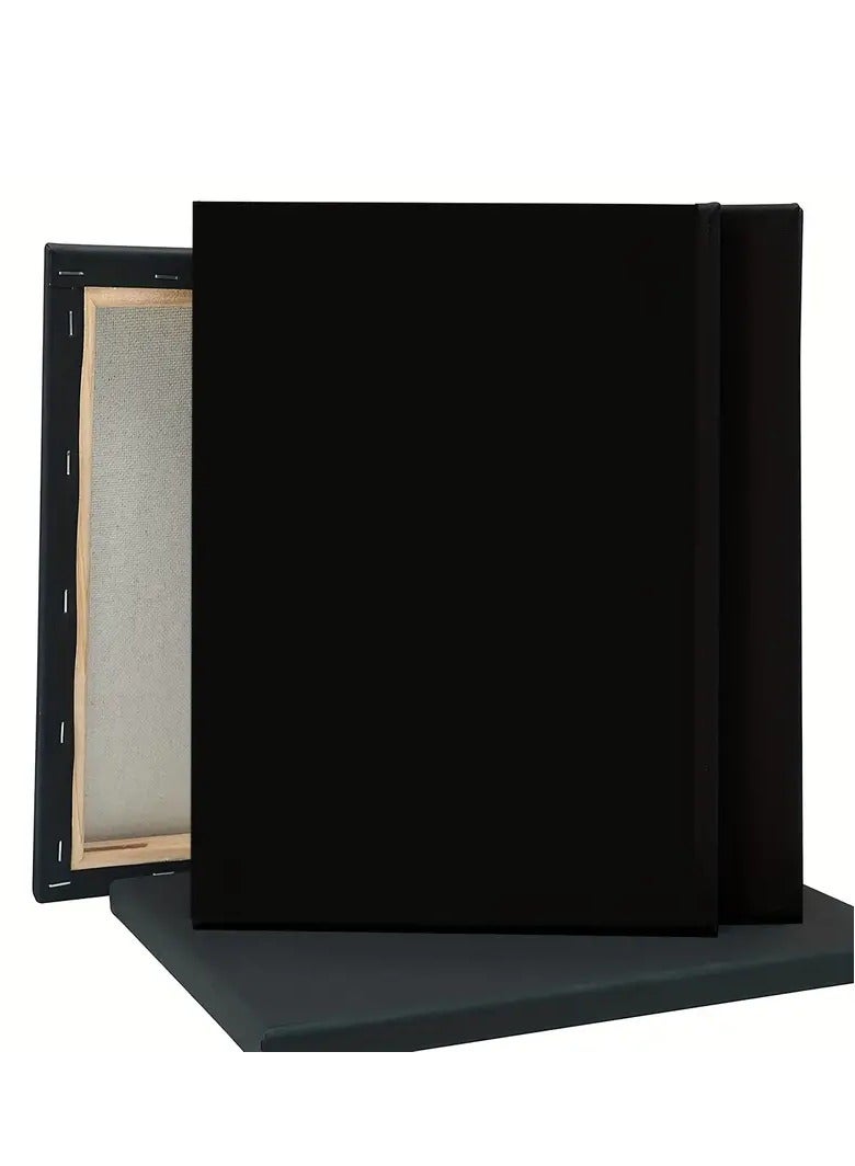 MOTARRO Canvas Black,30X40 CM 100% Cotton Primed Acid-Free Stretched Black canvas for Painting, Art Supplies for Acrylic Pouring, Oil Painting and Watercolor Paints  - Image 2