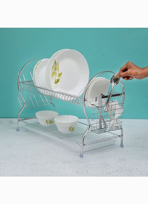Delcasa 2 Layer Dish Rack, PP Drain Board, DC2096