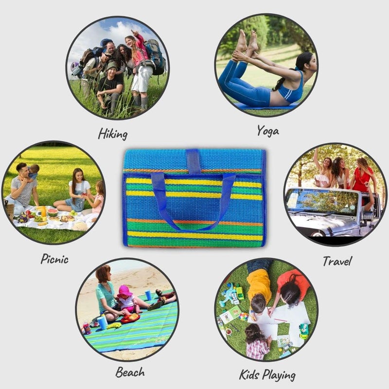 AYUS Foldable Plastic Floor Mat Multicolor,(Chatai) Mats for Home, Perfect for Picnics, Beaches, Outings, Weather-Proof Mold/Mildew Resistant Floor Carpet (3 X 6 (Feet), Foldable) - Image 5