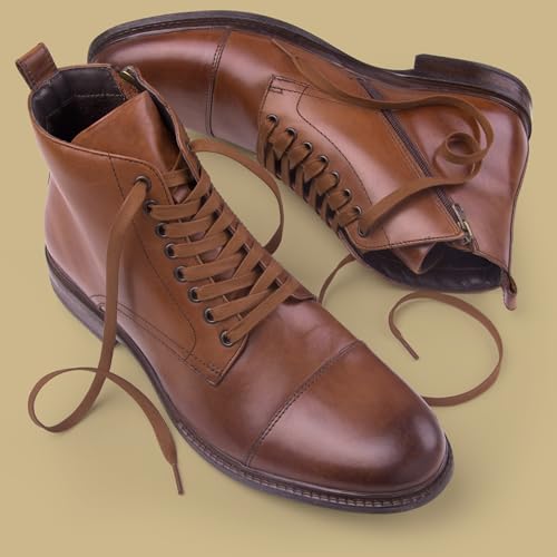 Miscly Flat Waxed Cotton Shoe Laces for Boots, Sneakers, and Shoes – Multiple Lengths and Colors Available - Brown, 54″ (137 CM) - Image 2
