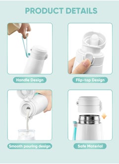 لينند الترمس المحمولة للسفر ، الترمس المحمولة للرضع - 360ml سخان السيراميك مع الحليب الساخن ، شحن سريع و اللاسلكي الترمس الحليب - حليب الثدي والماء المزدوج طريقة التدفئة ، الأخضر  - Image 4