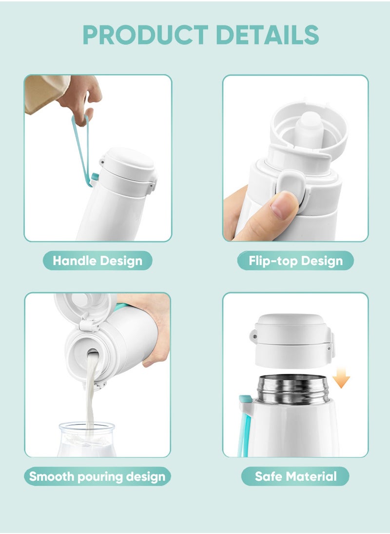 LENND - Portable Bottle Warmer for Travel,Portable Milk Warmer for Baby-360ml Ceramic Heater Heating,Fast Charging & Cordless Milk Warmer -Dual Heating Modes for Breast Milk & Water,Green - Image 1