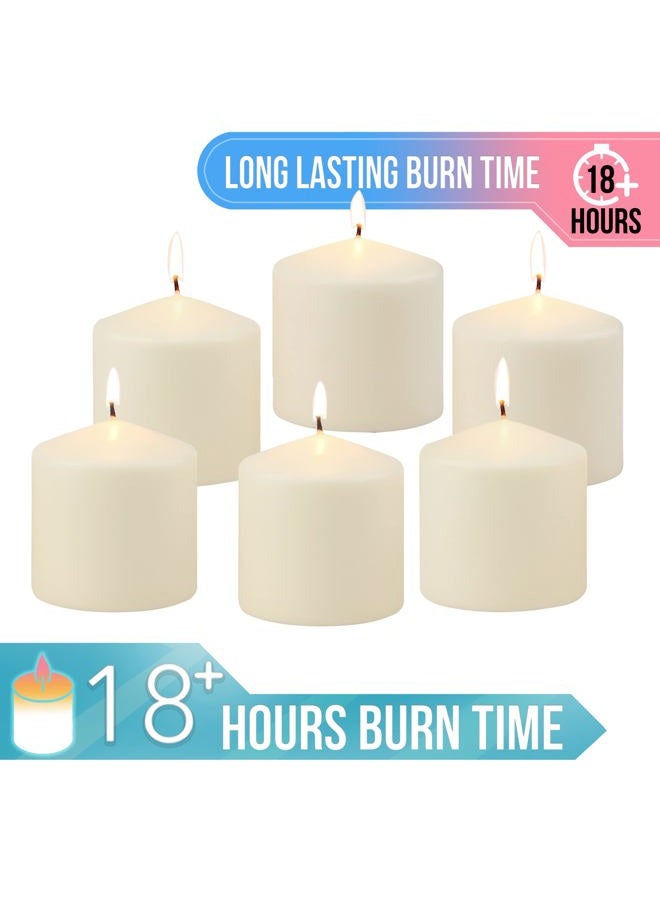 Stonebriar 18 Hour Long Burning Unscented Pillar Candles, 3x3, Ivory - Image 4