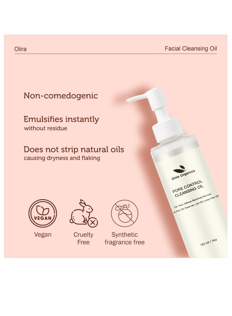 أوليرا أورجانيكس زيت منظف للتحكم في المسام 150 مل | مزيل مكياج يومي ، منظف للوجه ، انسداد المسام وإزالة الرؤوس السوداء - Image 4
