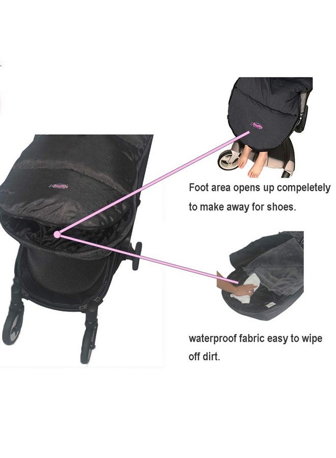 FUNLIFE German Designed Ultimate Protection Cozy Warm Waterproof Winter Baby Stroller Bunting Bag,Front Piece Removable,Multi-Function Good for 6-42M,Black - Image 3