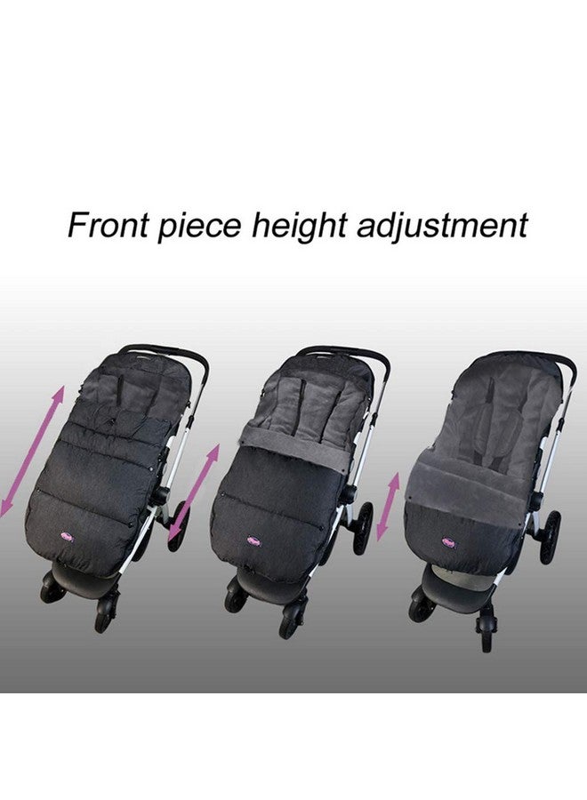 FUNLIFE German Designed Ultimate Protection Cozy Warm Waterproof Winter Baby Stroller Bunting Bag,Front Piece Removable,Multi-Function Good for 6-42M,Black - Image 1