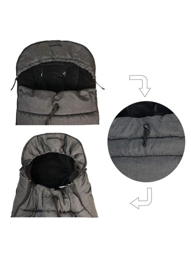 FUNLIFE German Designed Ultimate Protection Cozy Warm Waterproof Winter Baby Stroller Bunting Bag,Front Piece Removable,Multi-Function Good for 6-42M,Black - Image 2