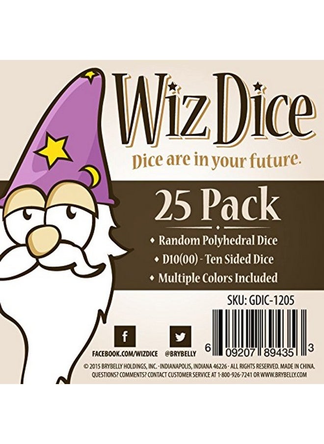 Wiz Dice Bulk Random Polyhedral Dice (D10(00) - 25 Pack) - Polyhedral Role Playing Dice In Unique Colors - Dnd Accessories For Ttrpg Dice Games - Ideal Roleplaying Game Dice  - Image 4