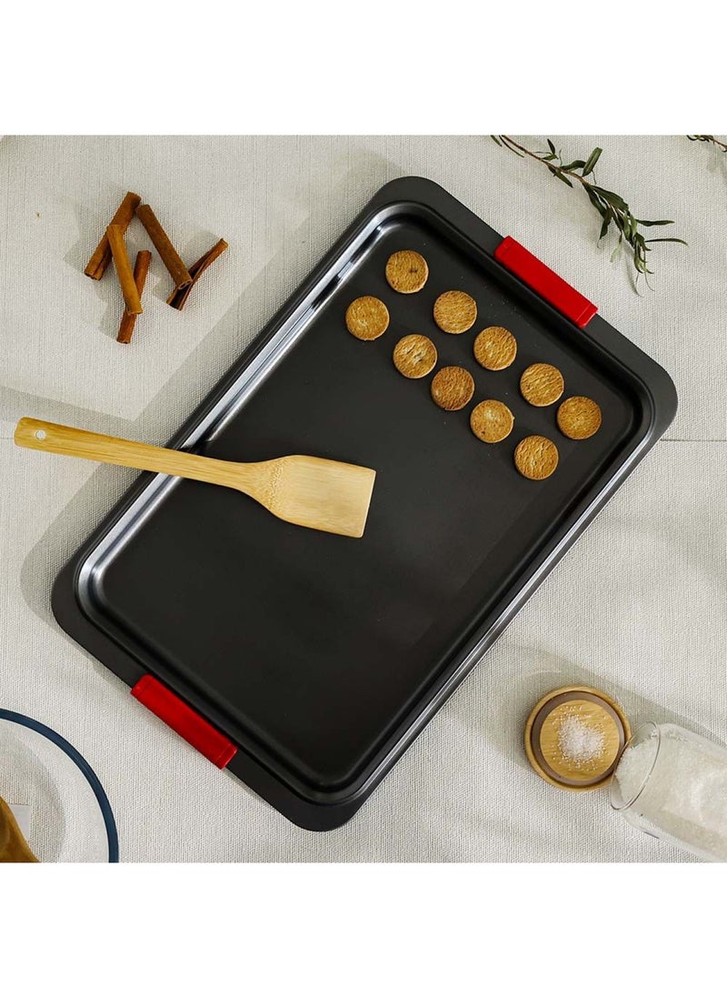 DANUBE HOME Bake Me Happy Cookie Sheet With Silicone Handle Carbon Steel 0.8Mm 50X32.5X2.5Cm  - Image 3