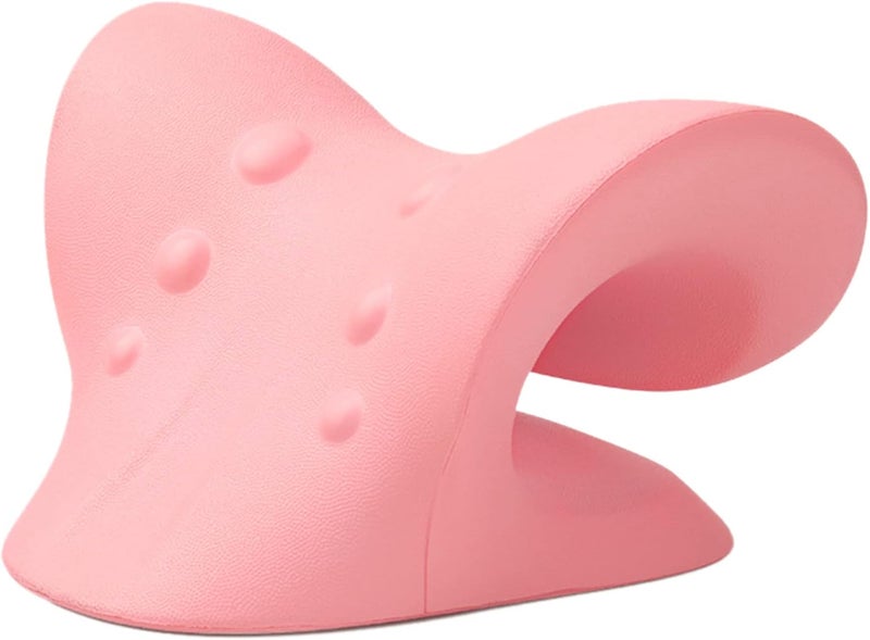 RESTCLOUD Neck and Shoulder Relaxer, Cervical Traction Device for TMJ Pain Relief and Cervical Spine Alignment, Chiropractic Pillow, Neck Stretcher(Pink) - Image 2