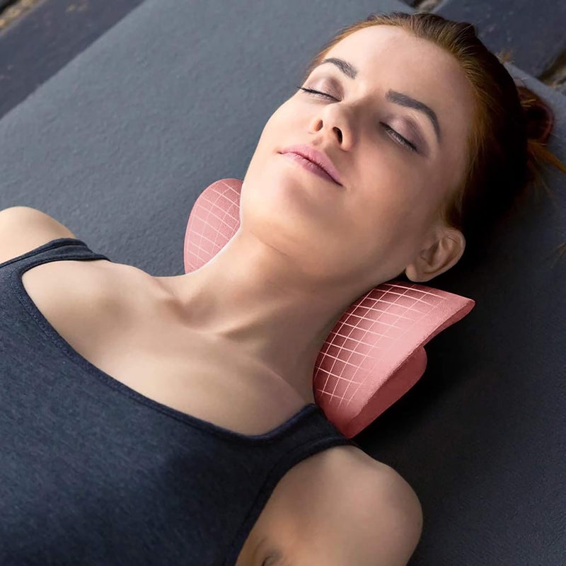 RESTCLOUD Neck and Shoulder Relaxer, Cervical Traction Device for TMJ Pain Relief and Cervical Spine Alignment, Chiropractic Pillow, Neck Stretcher(Pink) - Image 3