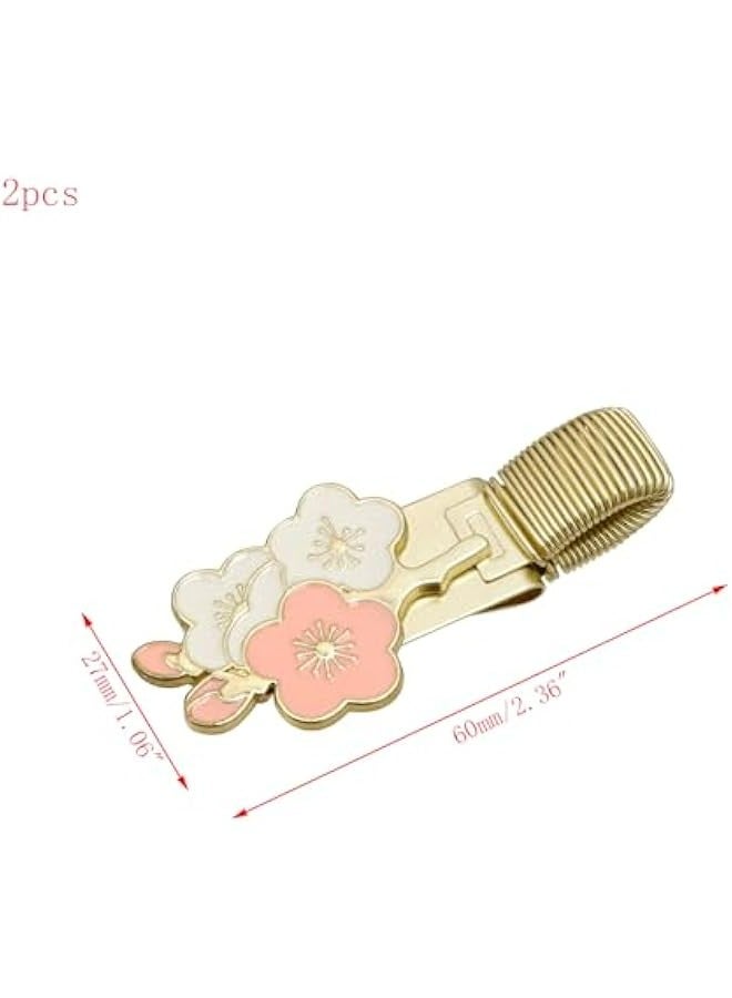Generic Decorative Floral Pen Clip Holders in Pink - Set of 2 - Spring Loop Organizer for Notebook and Clipboard  - Image 2