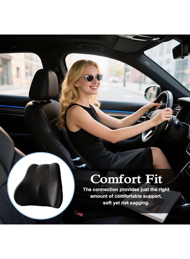 ET-LIFE Car Lumbar Support Pillow - Memory Foam Lumbar Pillow for Car and Office, Breathable Removable Cover, Ergonomic Design, Back Pain Relief, Black - Image 4