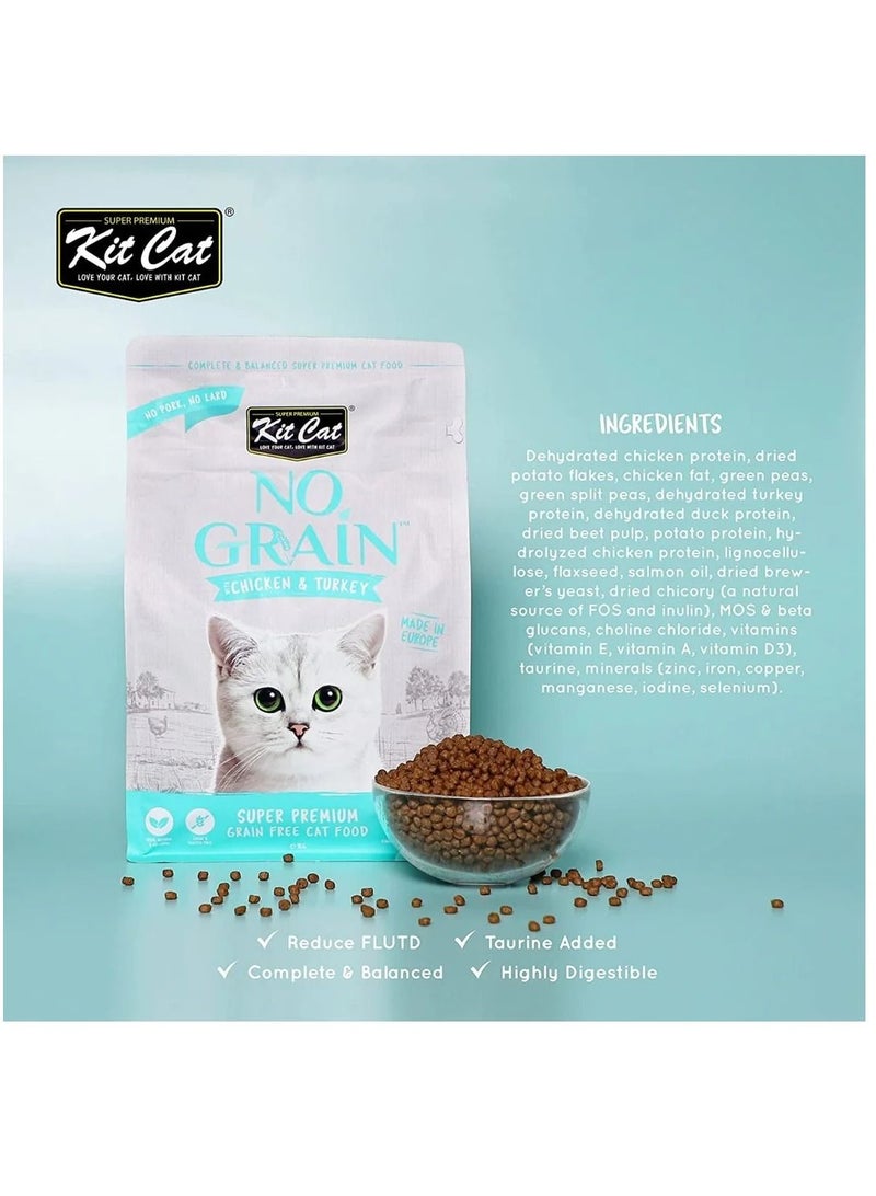 Kit Cat No Grain With Chicken And Turkey Cat Dry Food 10Kg - Image 2