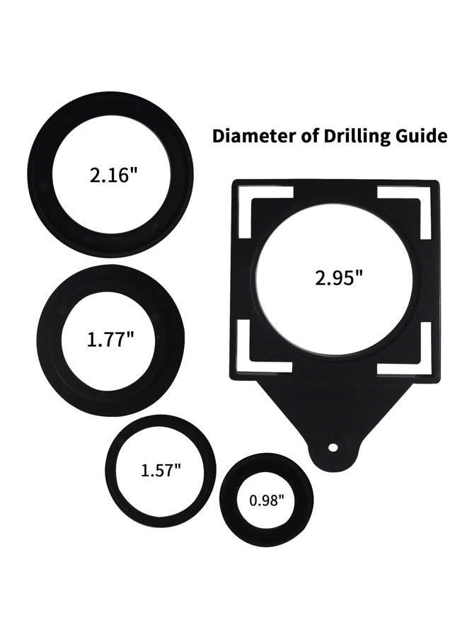 WiseWater Multi Angle Measuring Ruler, Universal Aluminum Alloy Measuring Template Tool for Tile Measurement with Opening Hole Positioning Locator (12-Sided) - Image 2