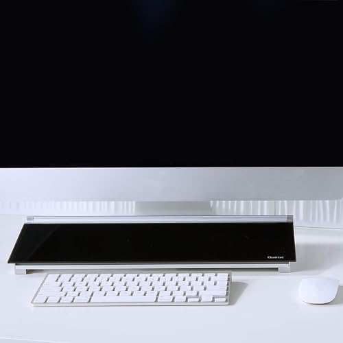 Quartet Glass Dry Erase White Board, Desktop Computer Pad for Notetaking, 18" x 6" Whiteboard, Clean Erase Surface with Storage, 1 Dry Erase Marker, Black Surface (GDP18B) - Image 2