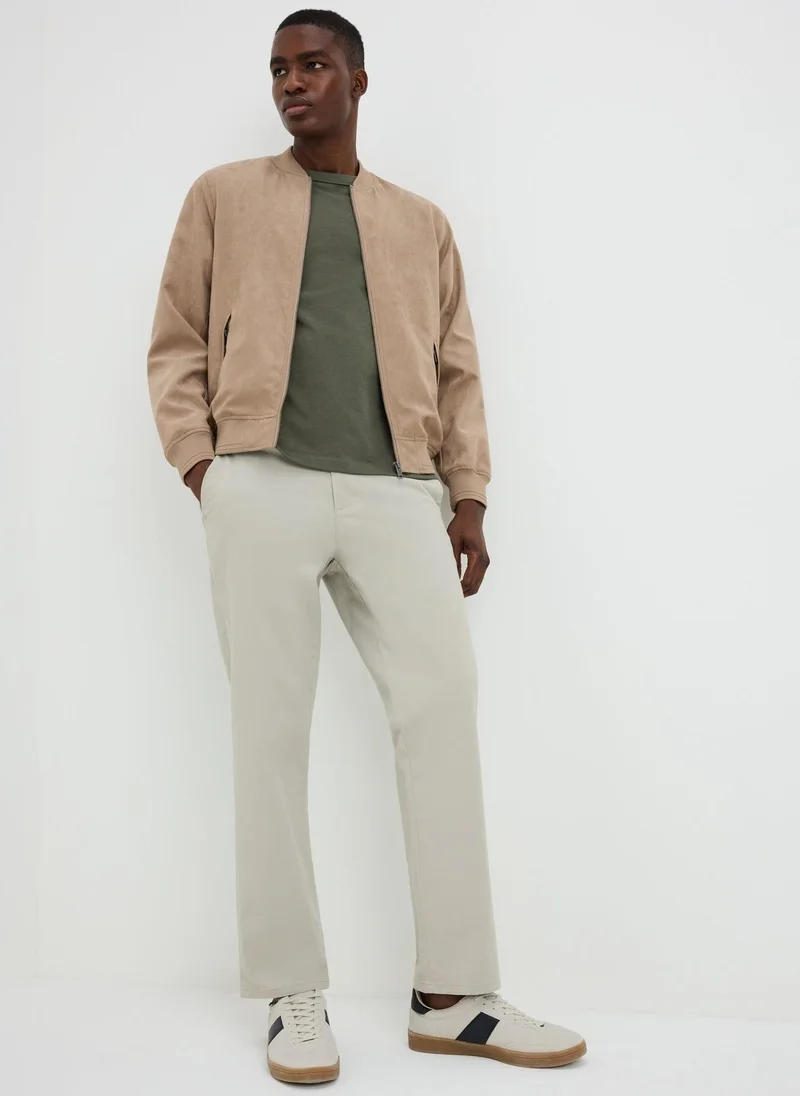ماتلان Khaki Singapore Palm Printed T-Shirt